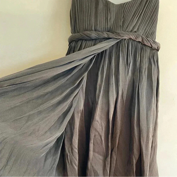 Alice + Olivia Silk Black Mini Dress Pleated Halter Strap Structured LBD - Picture 10 of 13